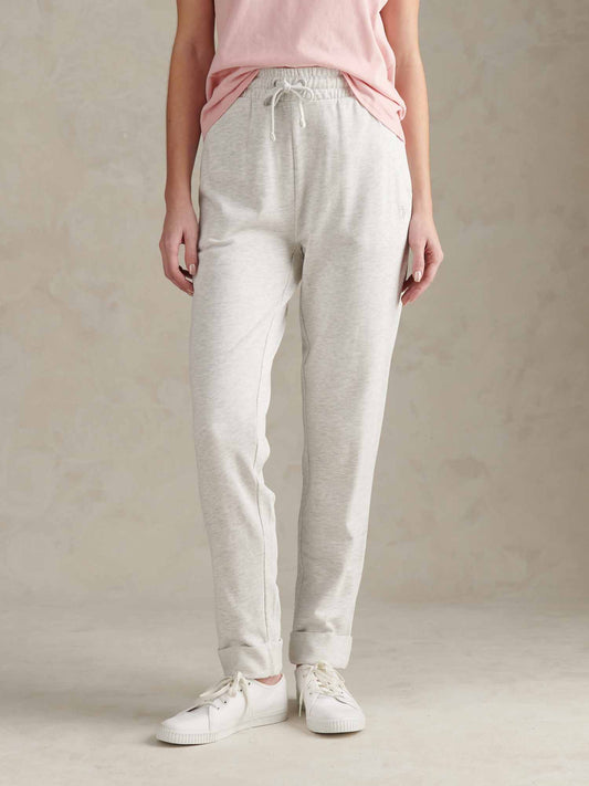 Womens Tonal Double Horsemen Roll Cuff Jogger in Light Grey Marl WUP