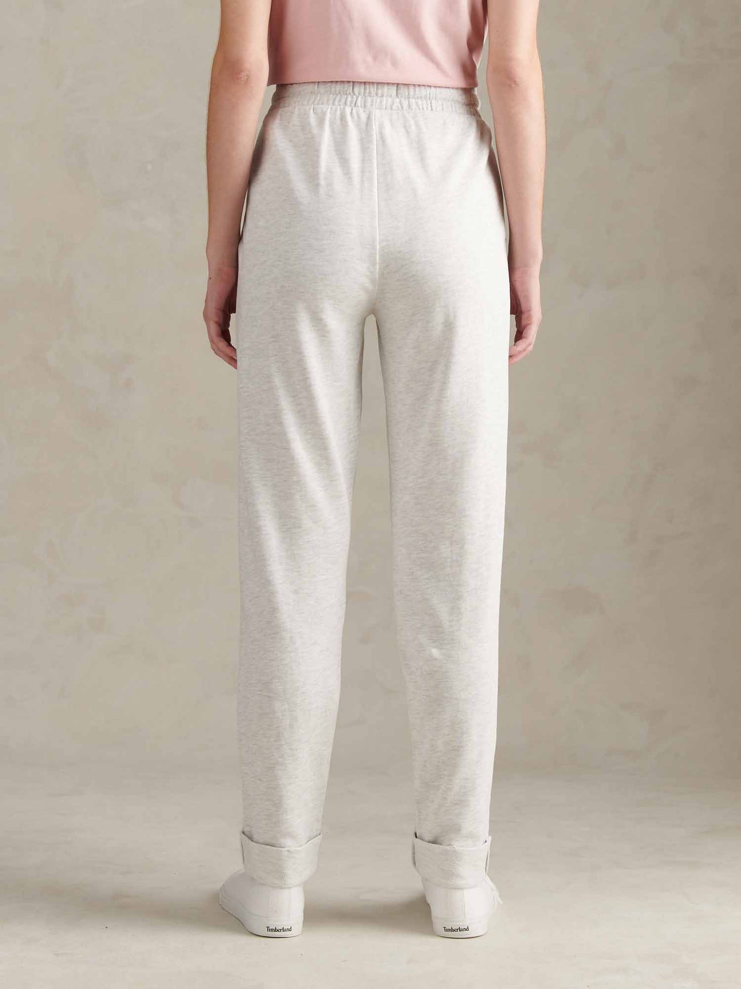 Womens Tonal Double Horsemen Roll Cuff Jogger in Light Grey Marl WUP