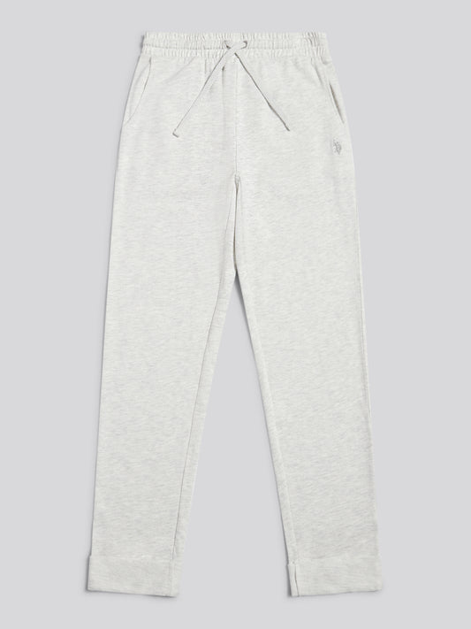 Womens Tonal Double Horsemen Roll Cuff Jogger in Light Grey Marl WUP