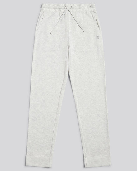 Womens Tonal Double Horsemen Roll Cuff Jogger in Light Grey Marl WUP