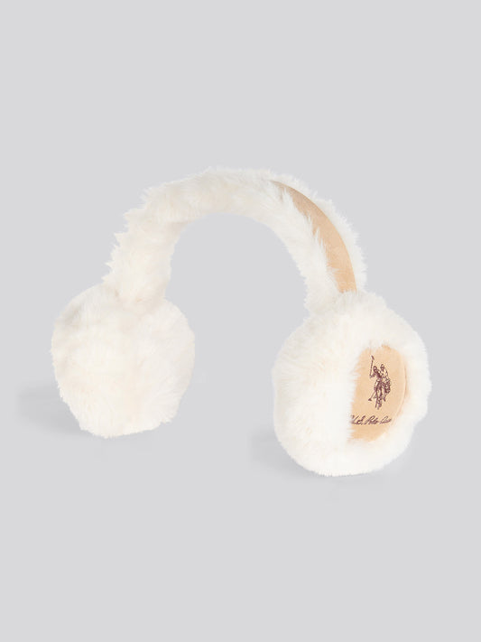 Womens Faux Sheepskin Earmuffs in Natural