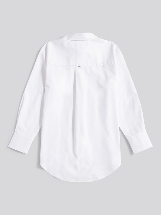 Womens Cotton Poplin Loose Fit Shirt in Bright White