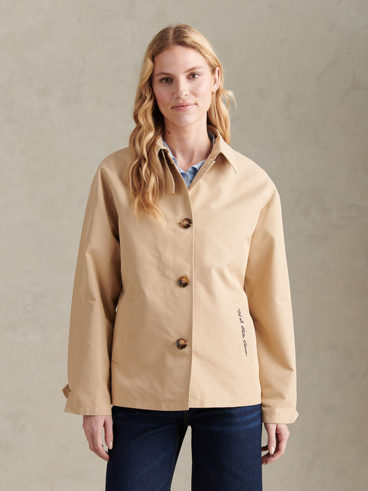 Womens Water Resistant Short Trench Coat Irish Cream