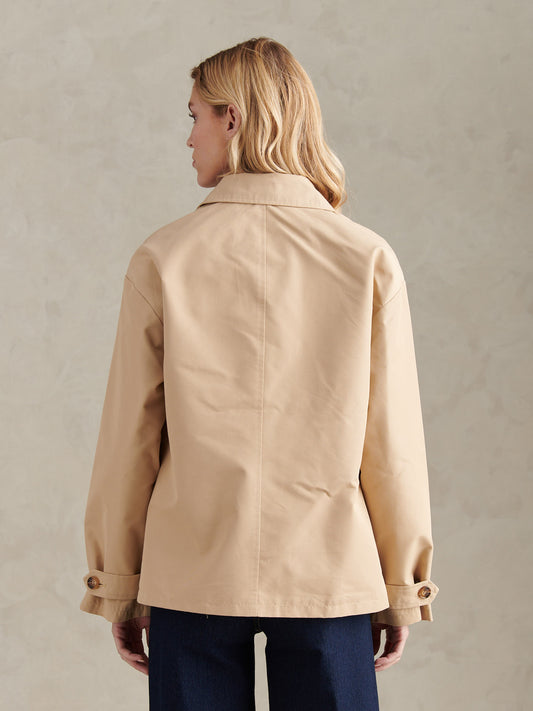 Womens Water Resistant Short Trench Coat Irish Cream