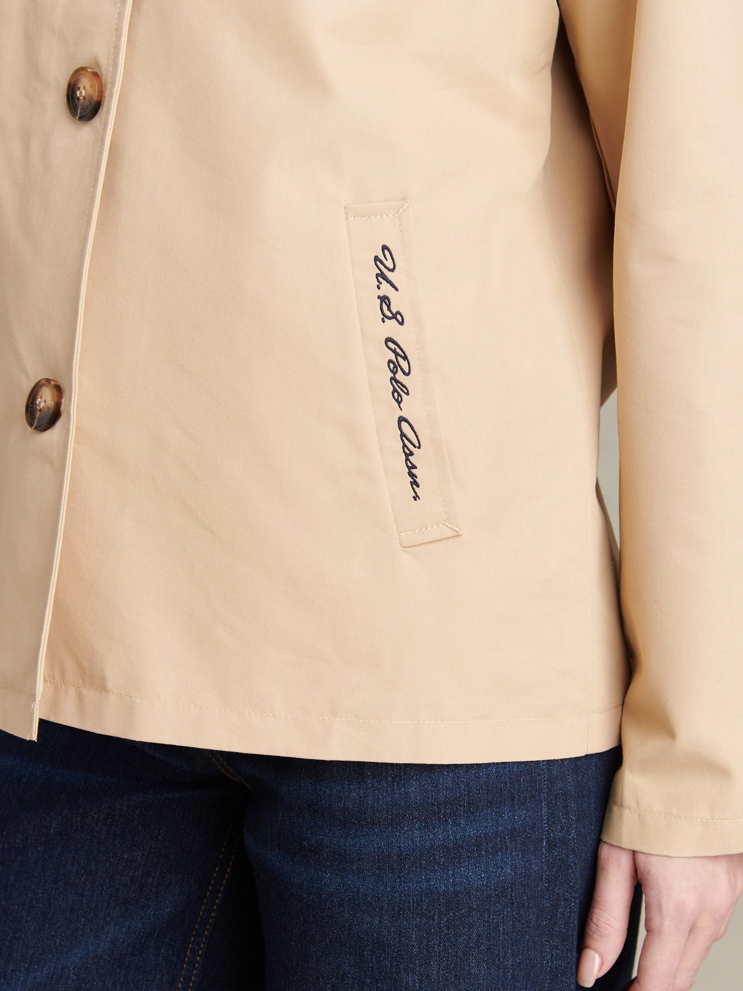 Womens Water Resistant Short Trench Coat Irish Cream
