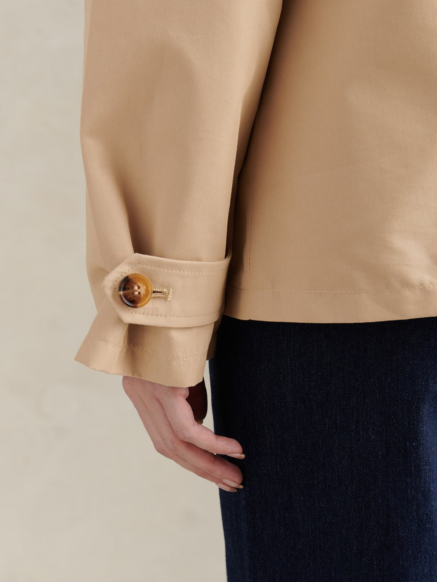 Womens Water Resistant Short Trench Coat Irish Cream