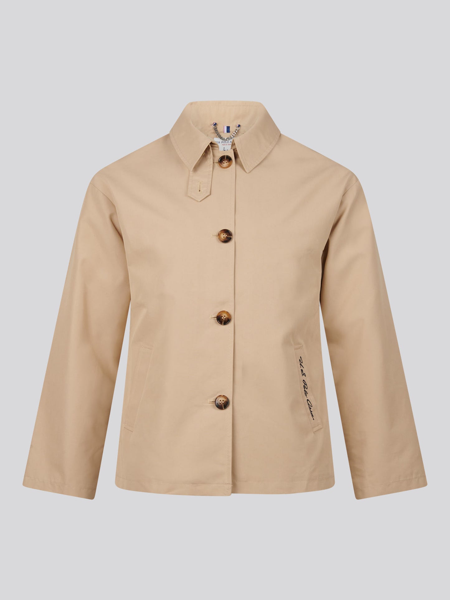 Womens Water Resistant Short Trench Coat Irish Cream