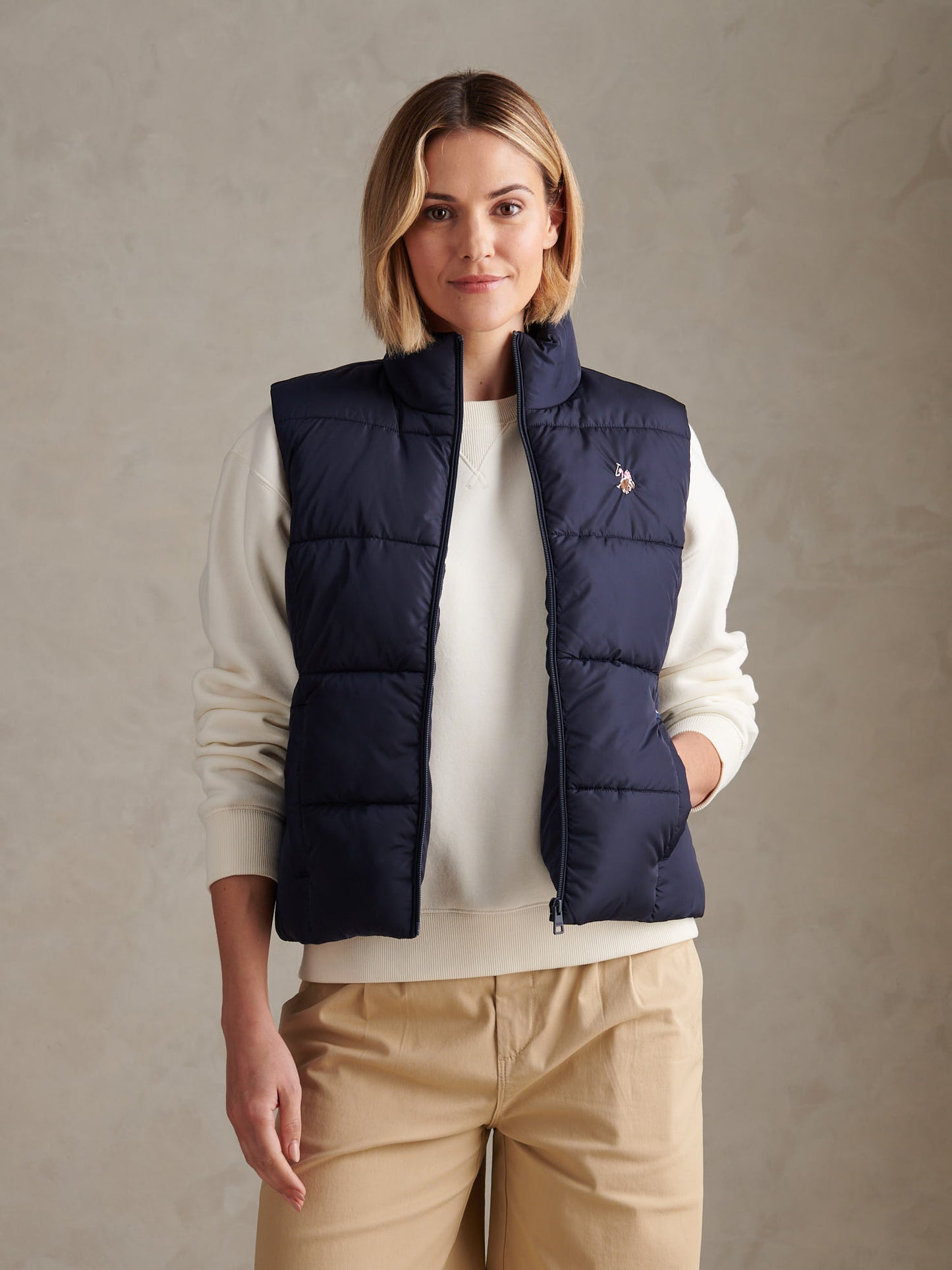 Womens Lightweight Puffer Gilet Navy Iris