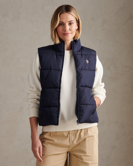 Womens Lightweight Puffer Gilet Navy Iris