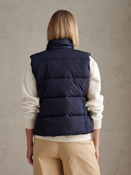 Womens Lightweight Puffer Gilet Navy Iris