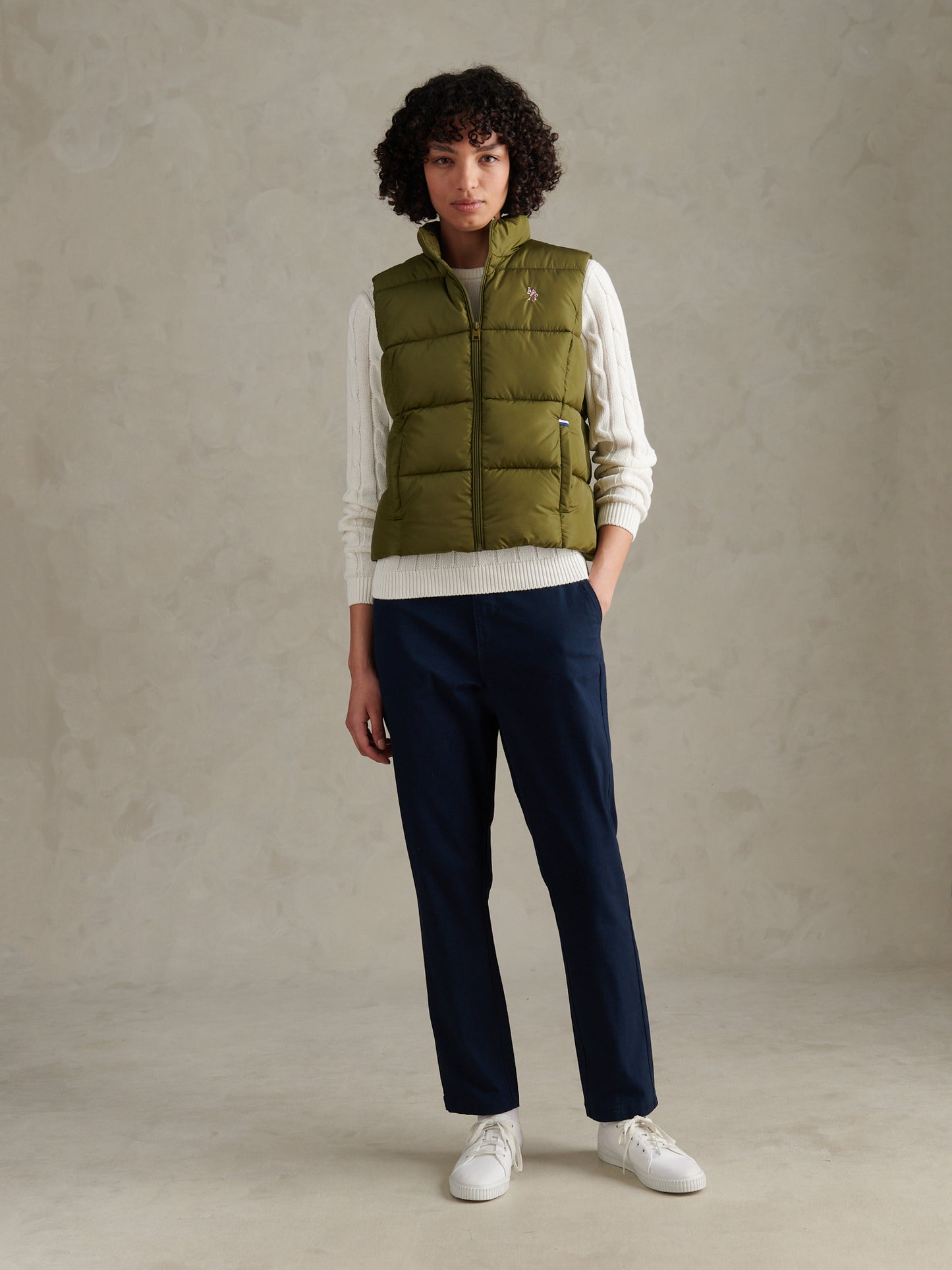 Womens Lightweight Puffer Gilet Olive Branch