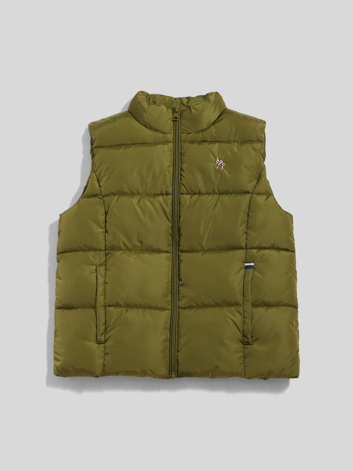 Womens Lightweight Puffer Gilet Olive Branch