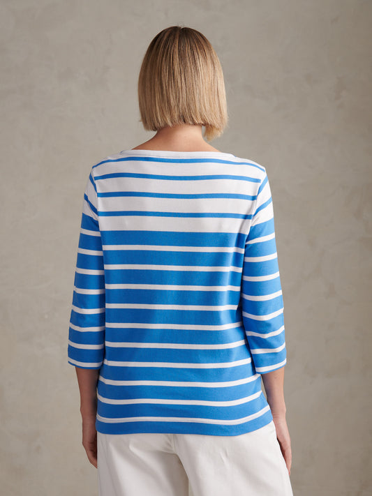 Womens Gradient Stripe Boatneck T-Shirt Regatta Blue