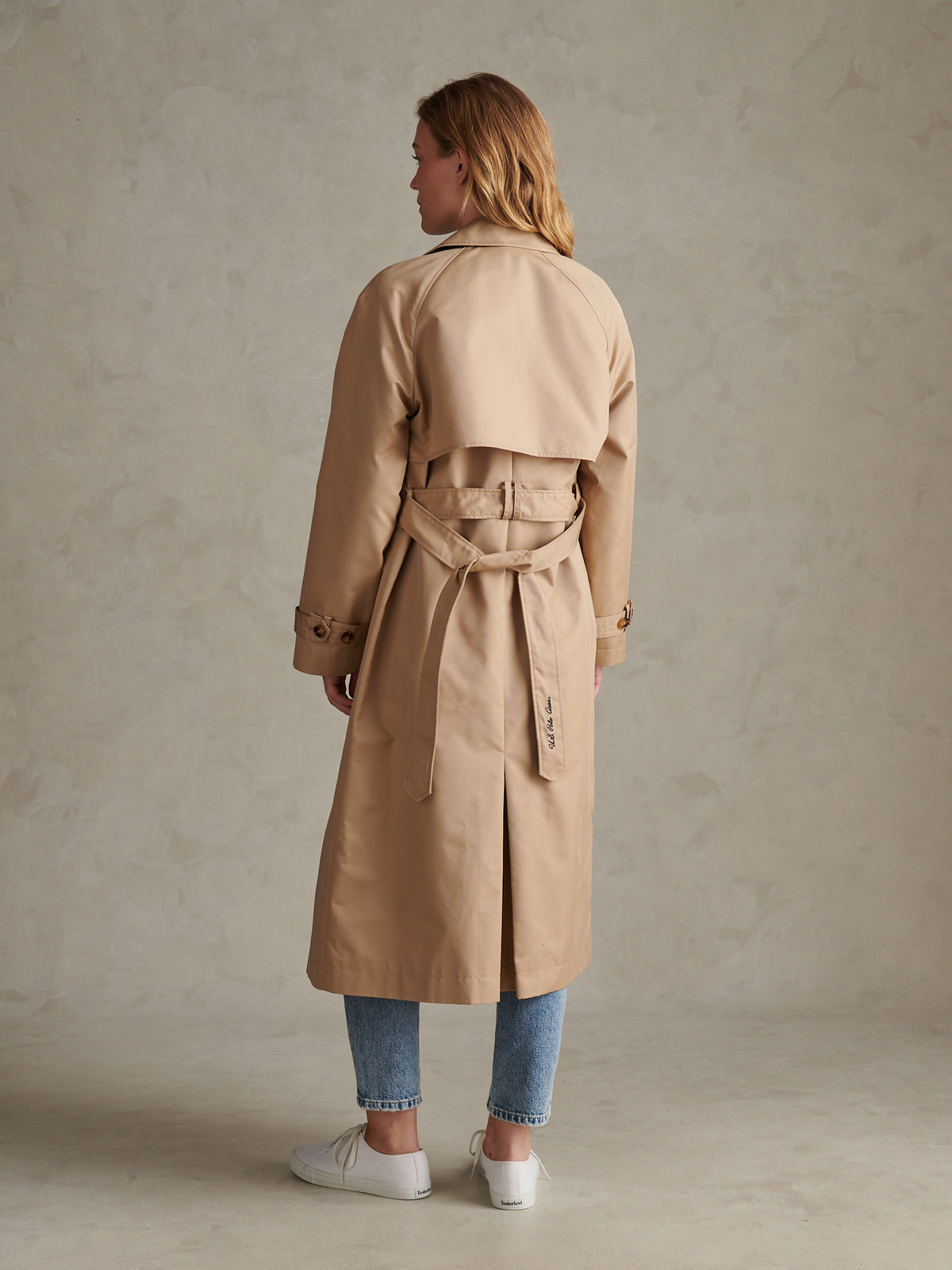 Womens Double Breasted Belted Trench Coat Incense