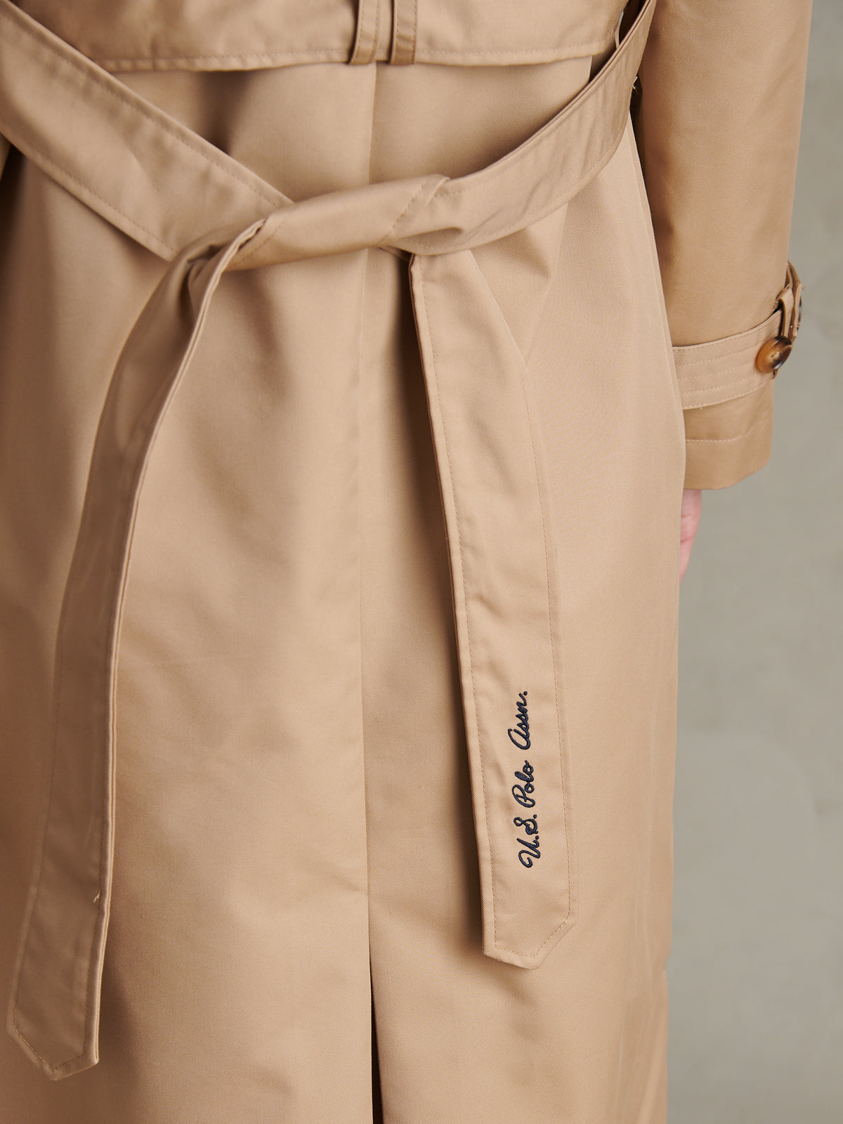 Womens Double Breasted Belted Trench Coat Incense