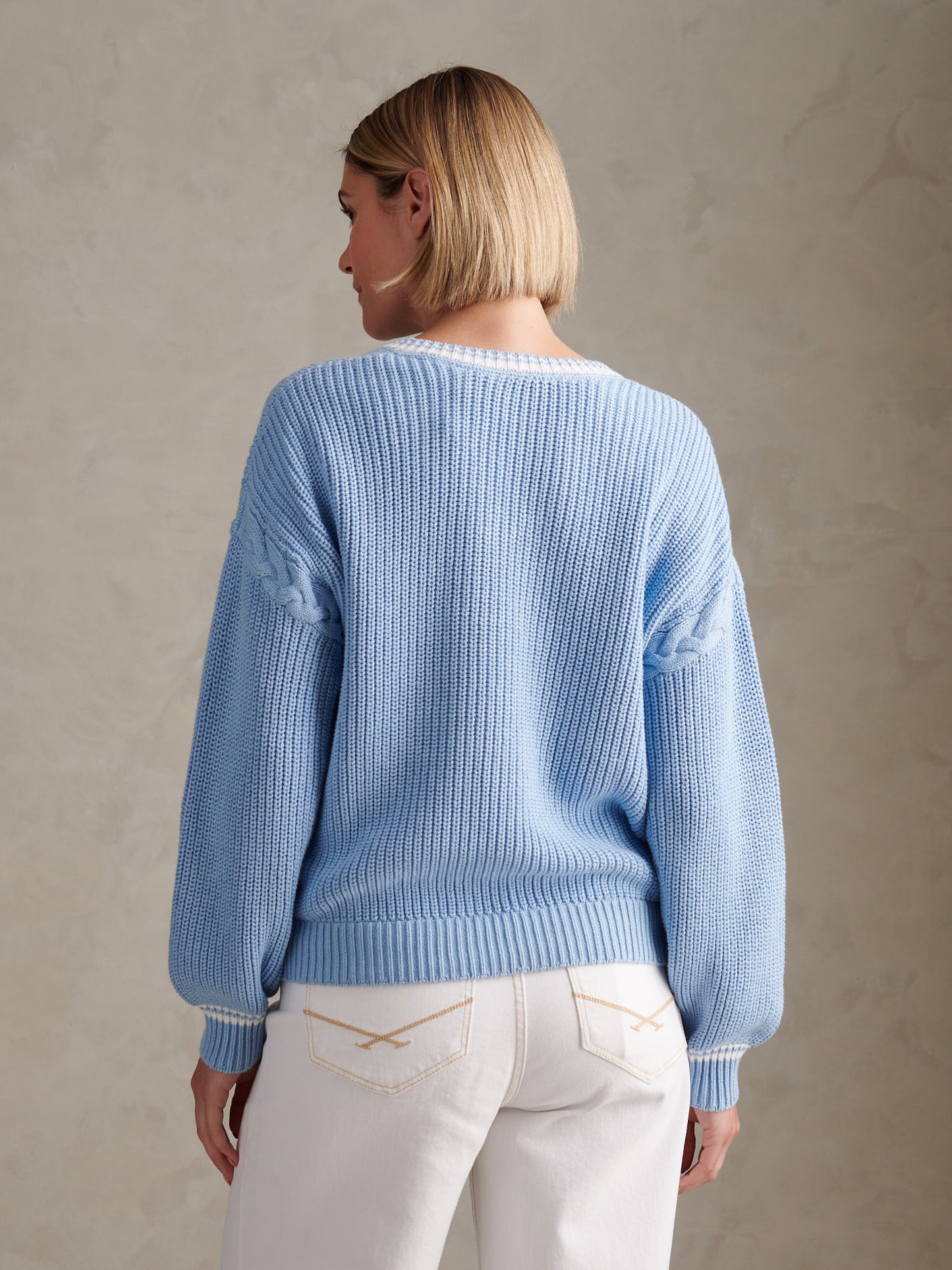 Womens Braid Cable Cricket Jumper Open Air
