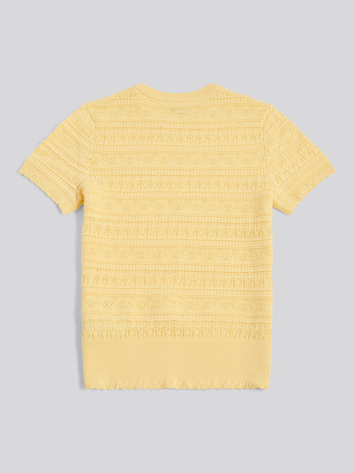 Womens Pointelle Knit T-Shirt Mellow Yellow