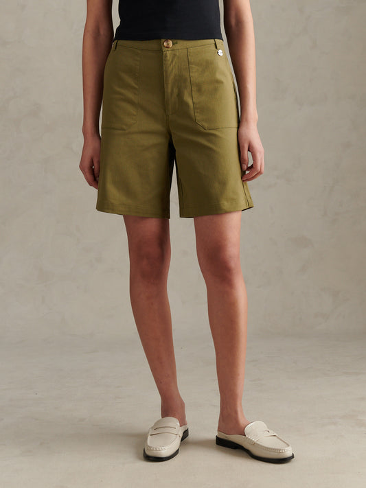 Womens Longline Chino Shorts Capulet Olive