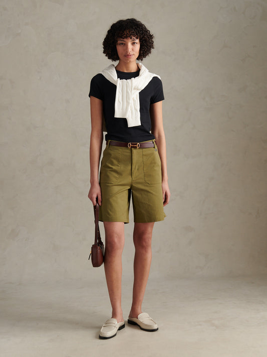 Womens Longline Chino Shorts Capulet Olive