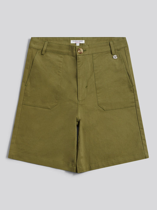Womens Longline Chino Shorts Capulet Olive