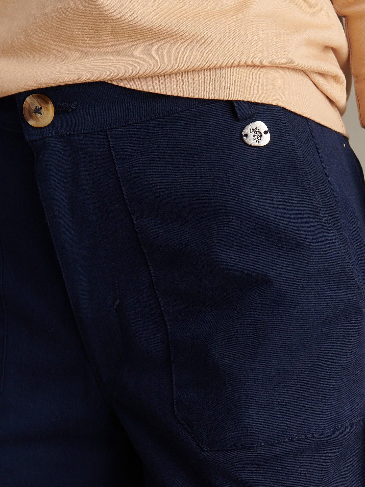 Womens Longline Chino Shorts Navy Iris
