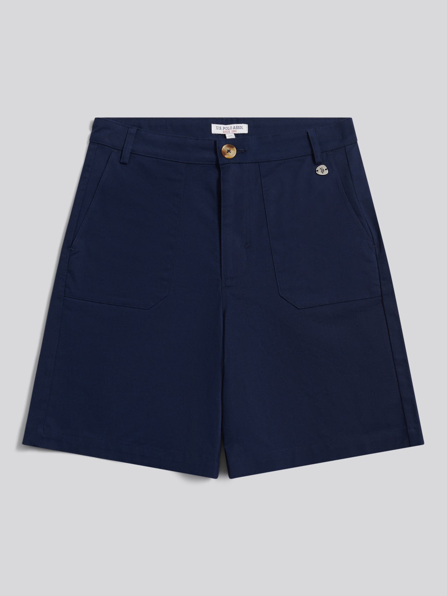 Womens Longline Chino Shorts Navy Iris