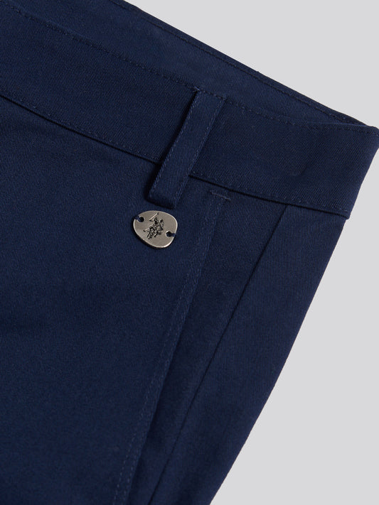 Womens Longline Chino Shorts Navy Iris