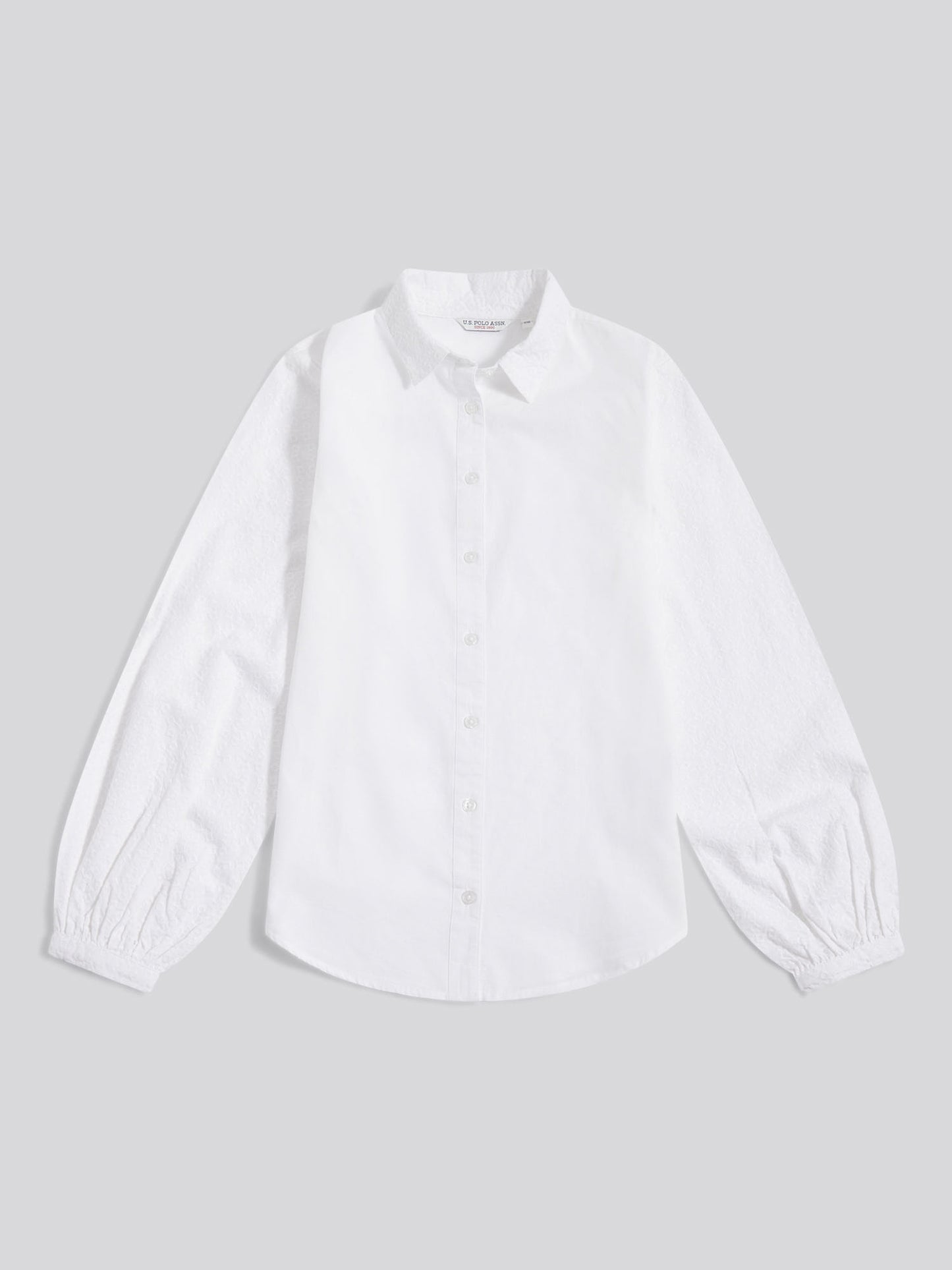 Womens Broderie Detail Loose Fit Shirt Bright White