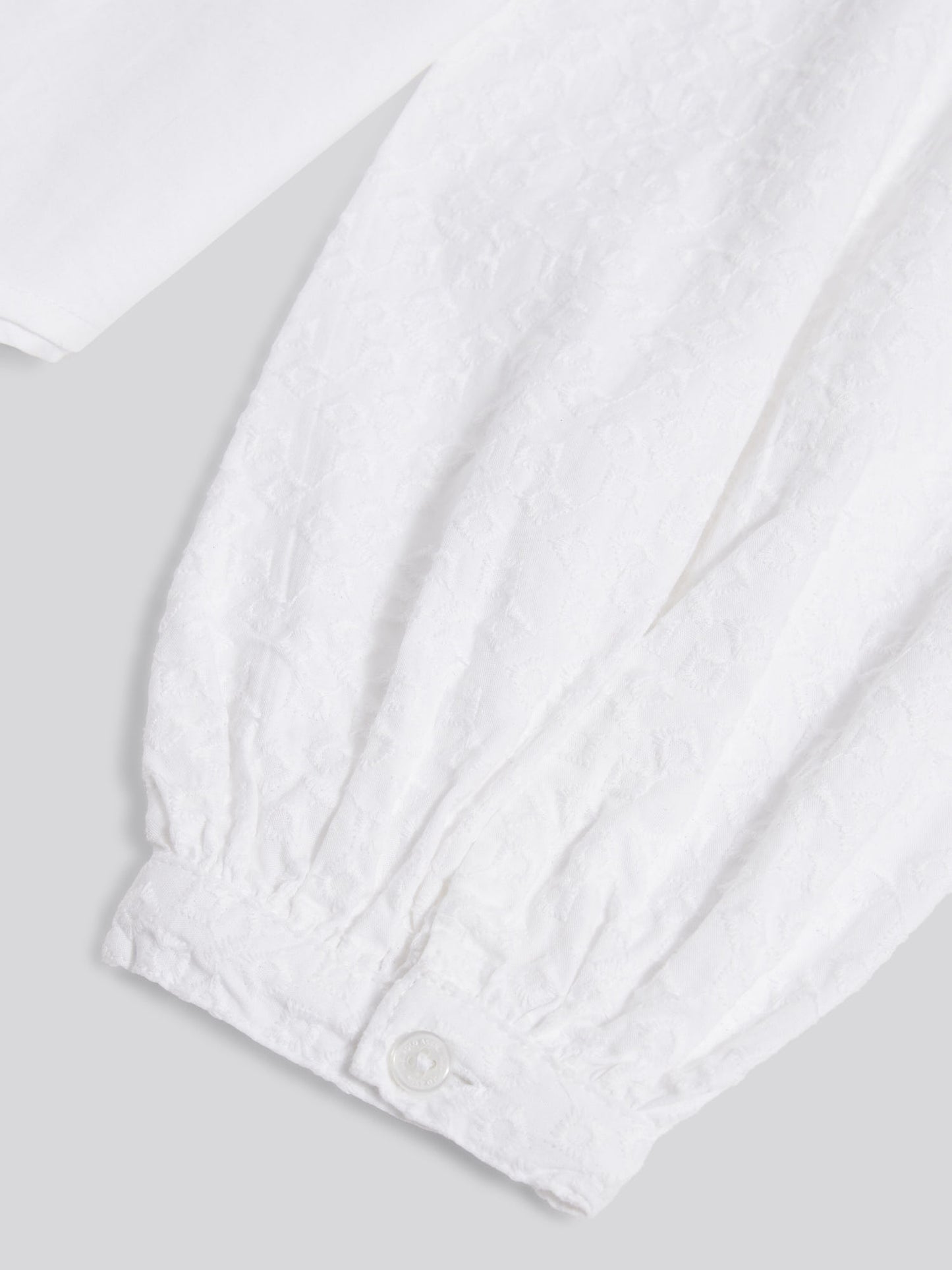 Womens Broderie Detail Loose Fit Shirt Bright White