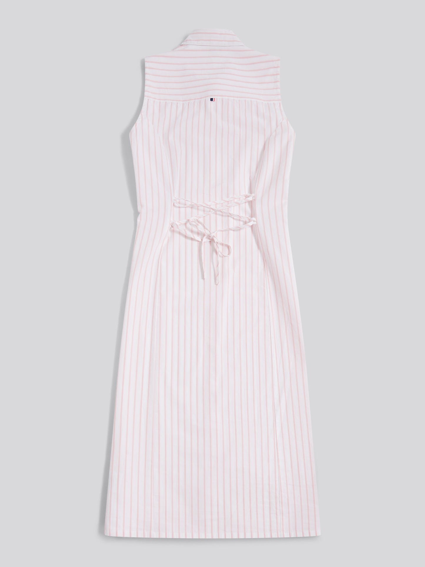 Womens Sleeveless Tie Back Midi Shirt Dress Crystal Rose