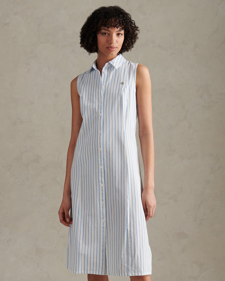 Womens Sleeveless Tie Back Midi Shirt Dress Open Air