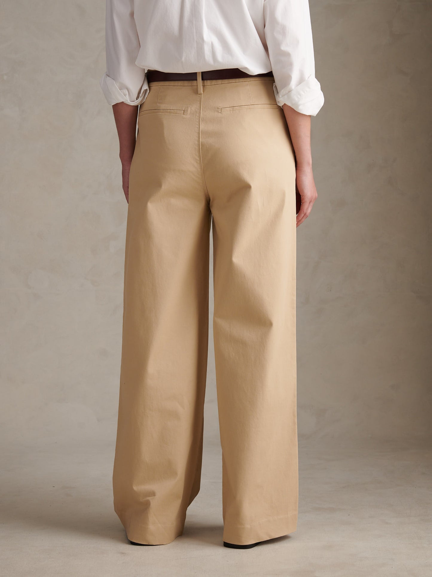 Womens Full Length Wide Leg Trousers Irish Cream