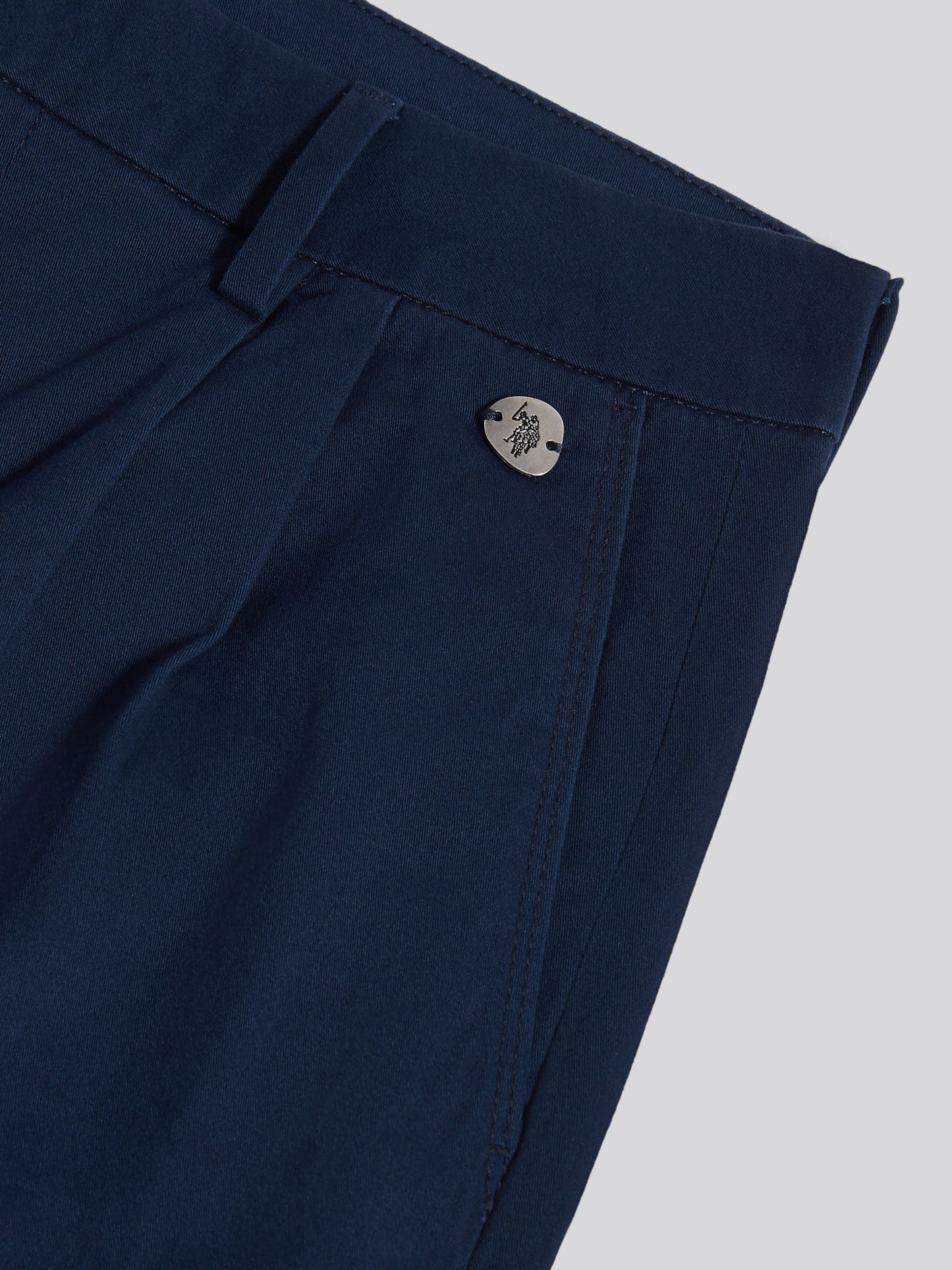 Womens Full Length Wide Leg Trousers Navy Iris