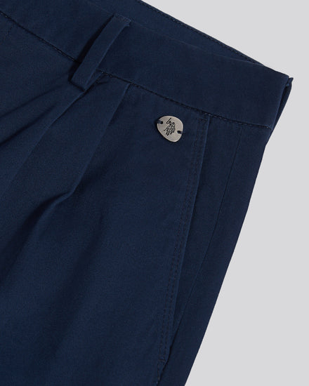 Womens Full Length Wide Leg Trousers Navy Iris