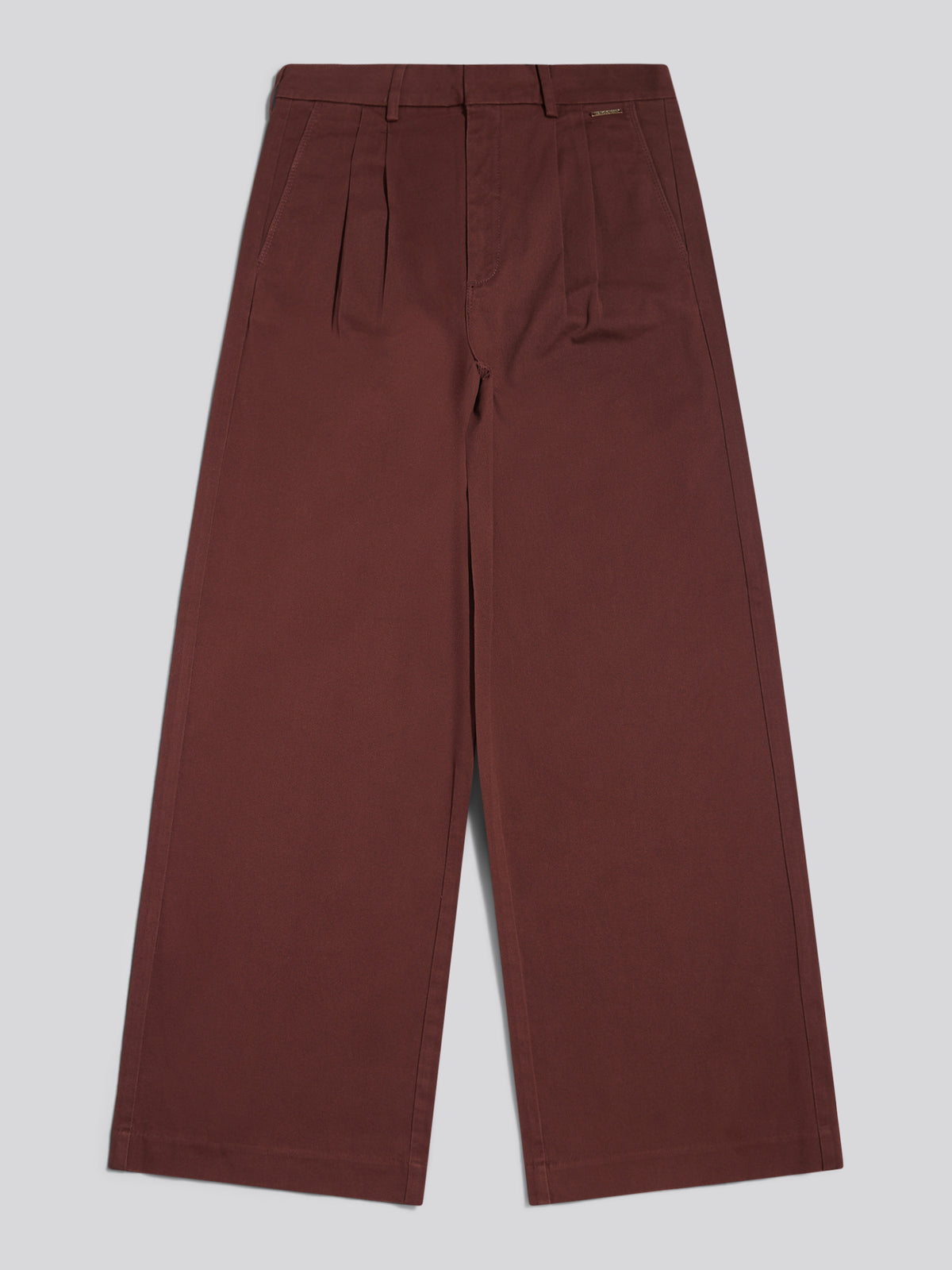 Womens Full Length Wide Leg Trousers Bitter Chocolate