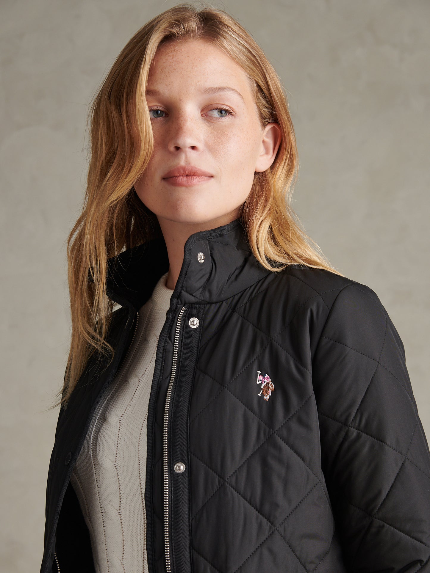 Womens Diamond Quilted Jacket Black