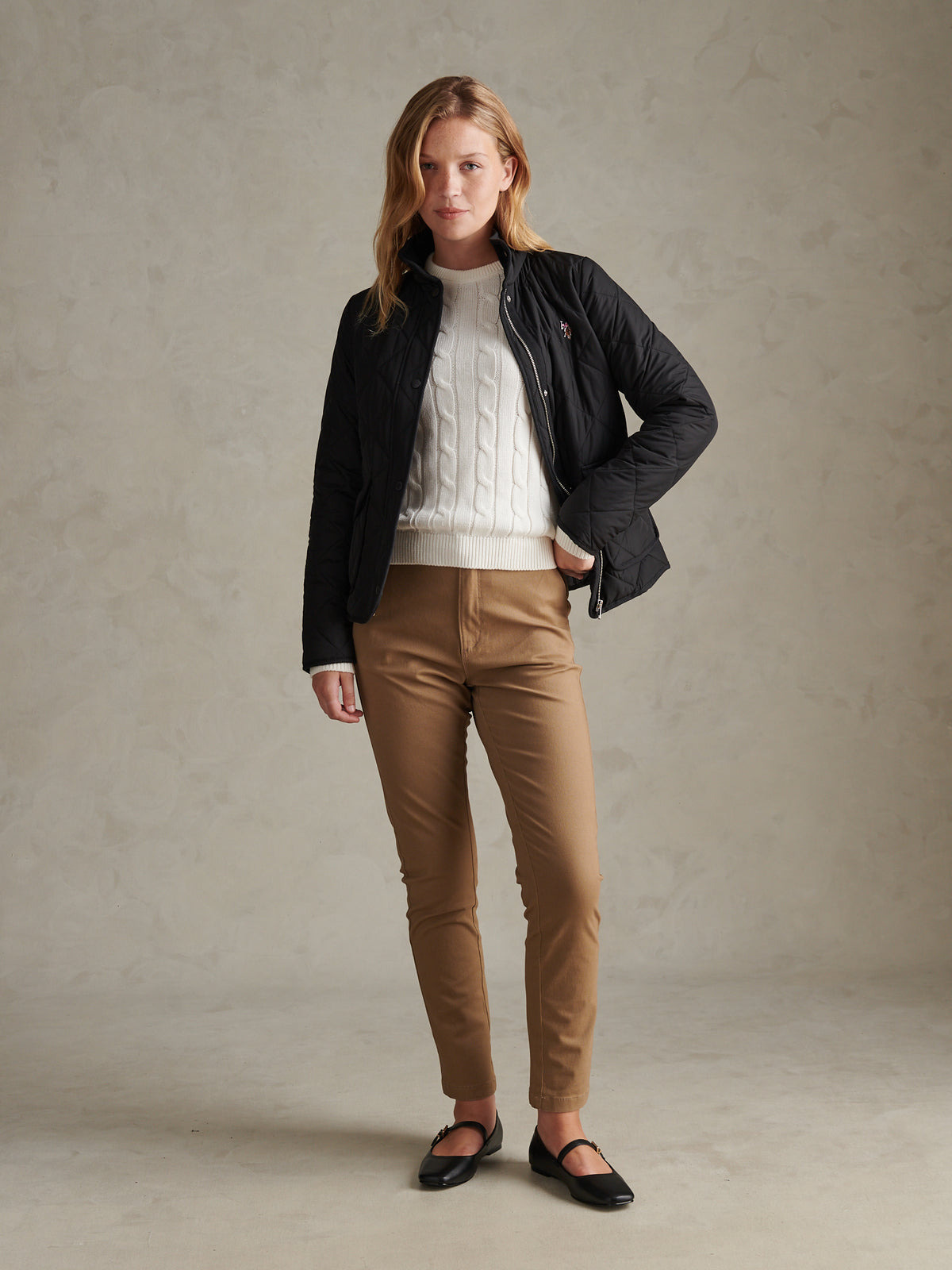 Womens Diamond Quilted Jacket Black