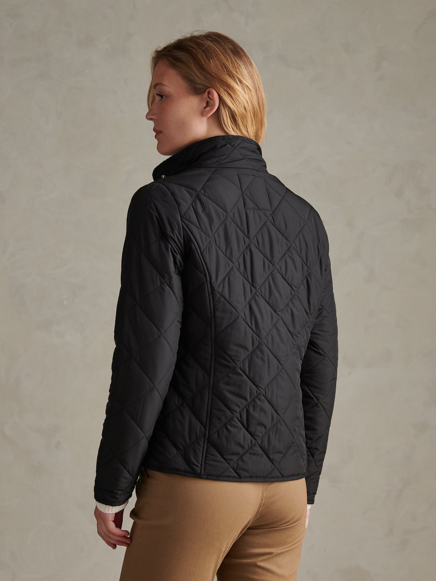 Womens Diamond Quilted Jacket Black