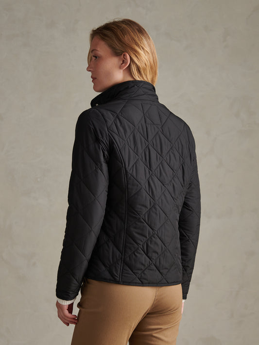 Womens Diamond Quilted Jacket Black