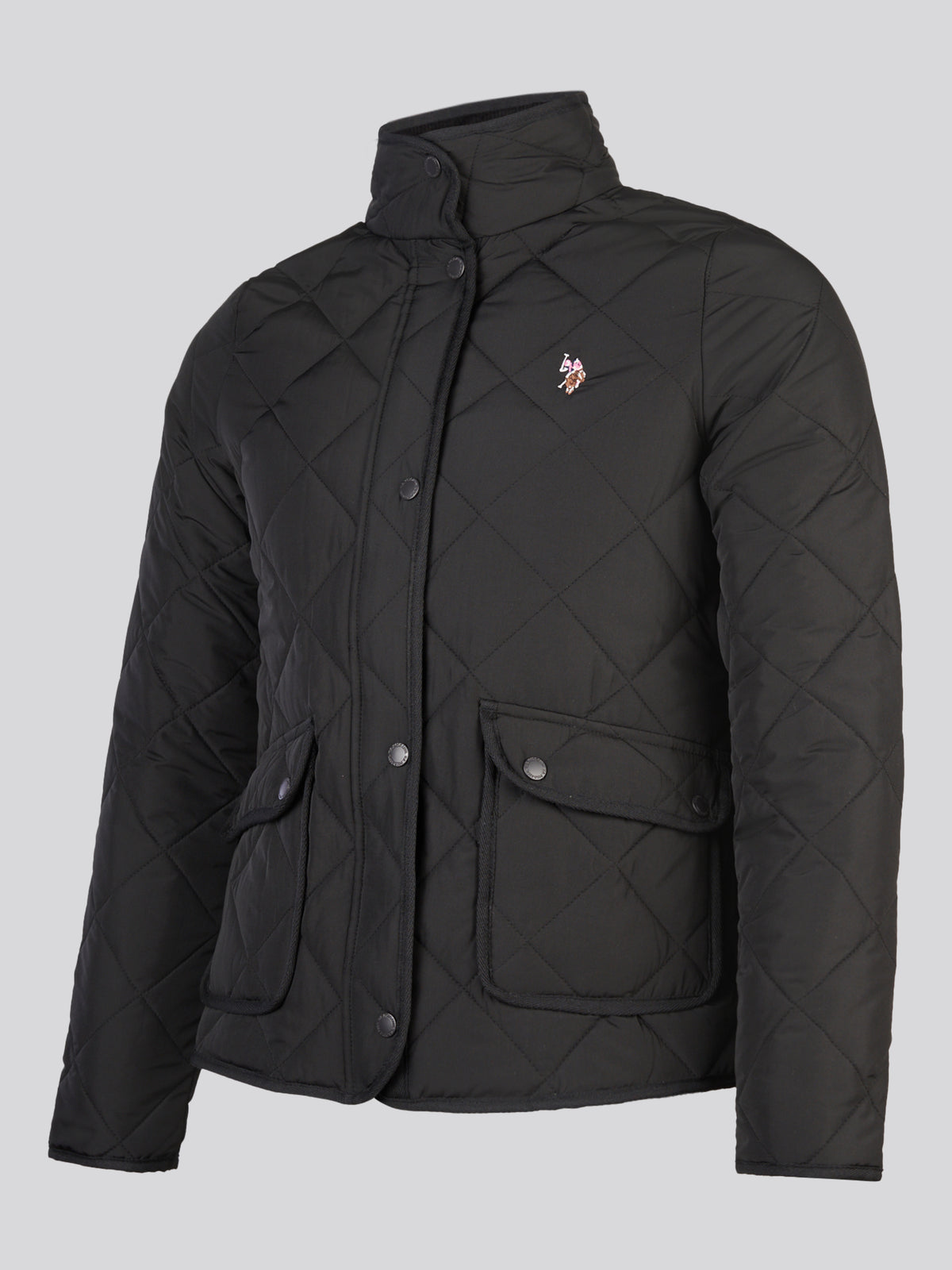 Womens Diamond Quilted Jacket Black