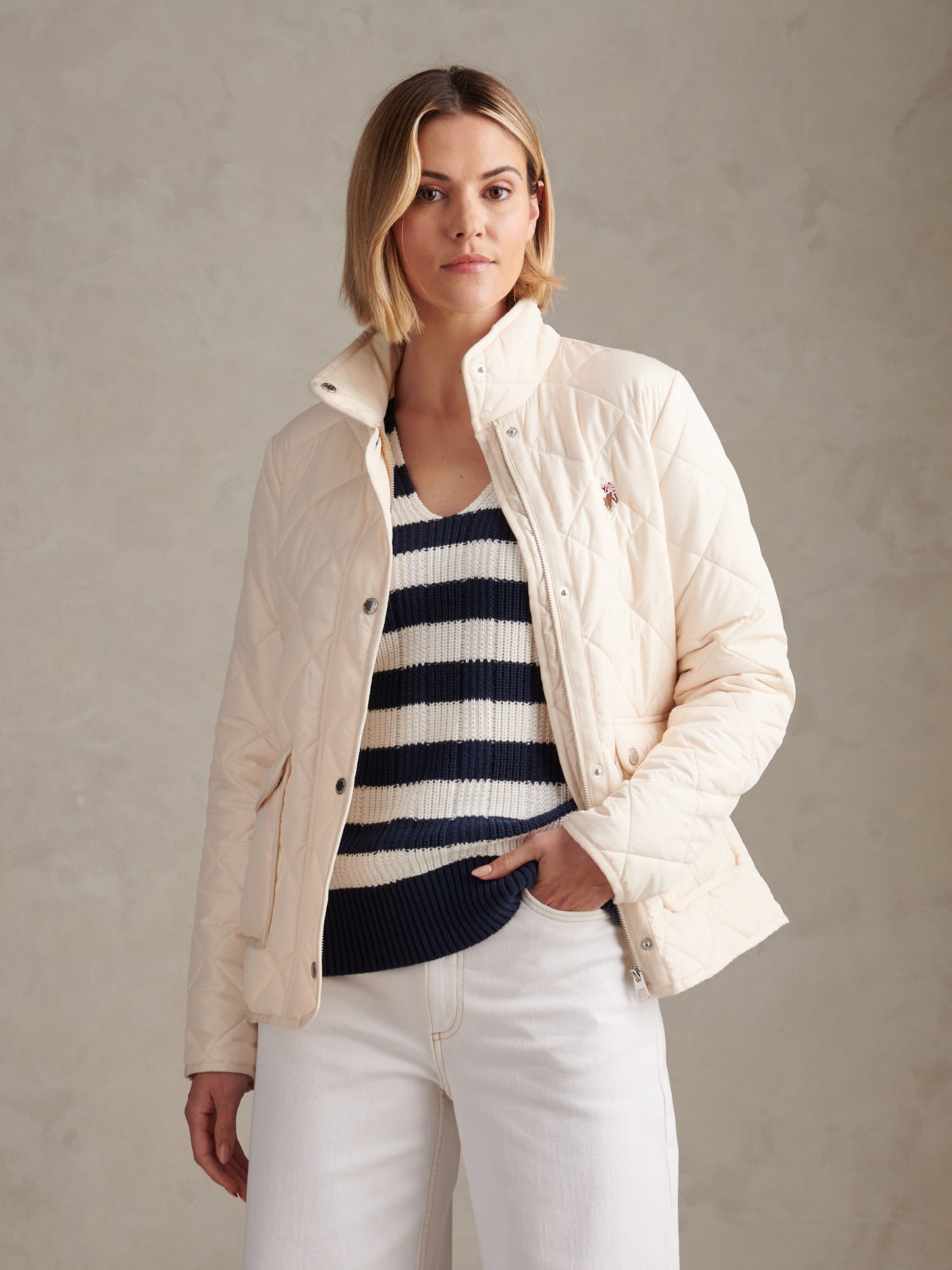 Womens Diamond Quilted Jacket Marshmallow