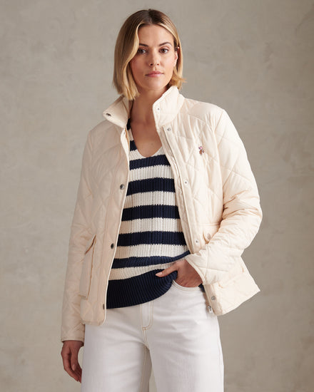 Womens Diamond Quilted Jacket Marshmallow