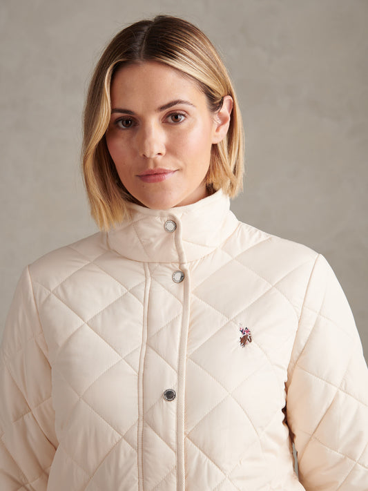Womens Diamond Quilted Jacket Marshmallow