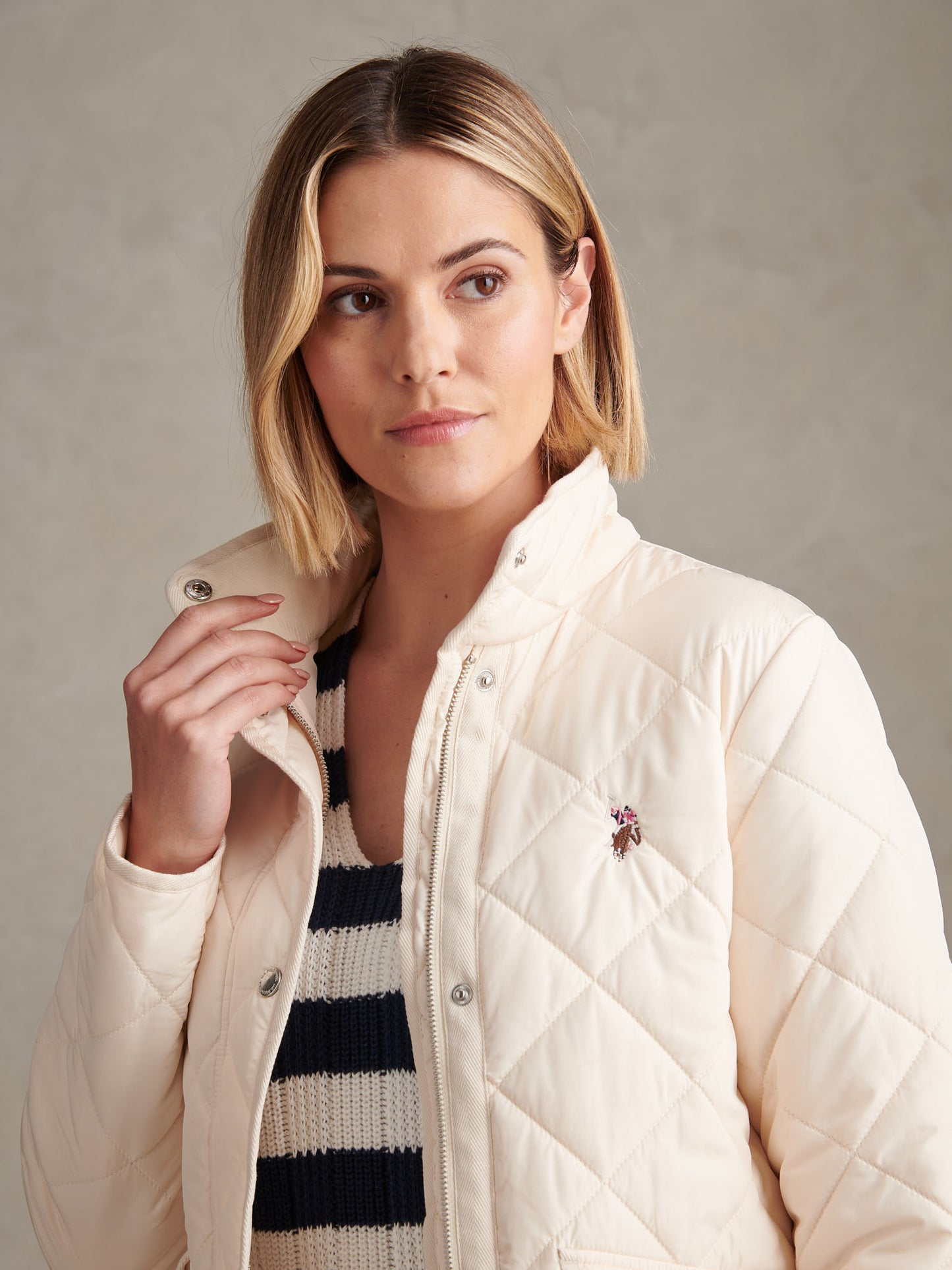 Womens Diamond Quilted Jacket Marshmallow