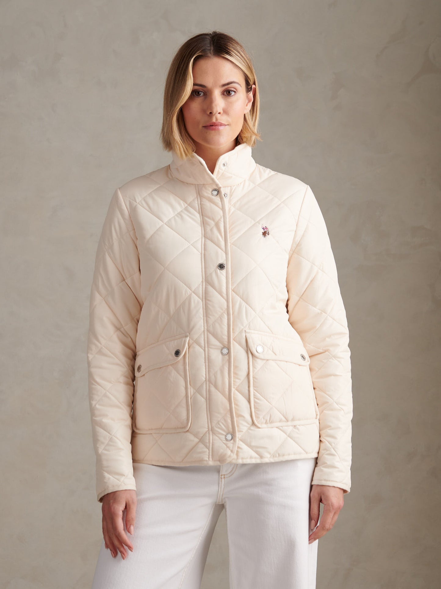 Womens Diamond Quilted Jacket Marshmallow