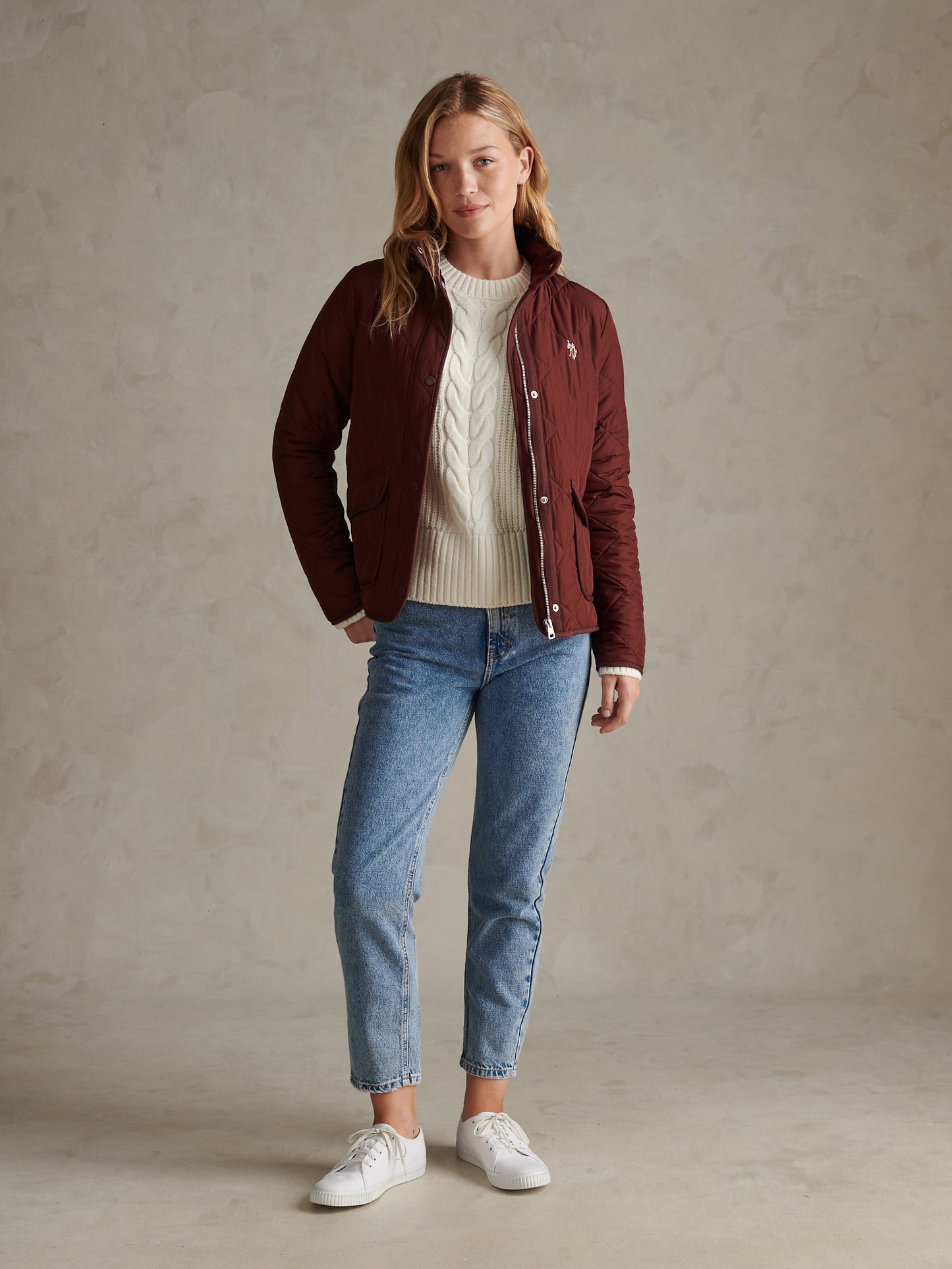 Womens Diamond Quilted Jacket Bitter Chocolate