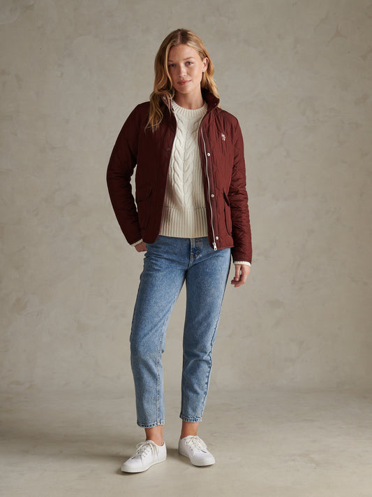 Womens Diamond Quilted Jacket Bitter Chocolate