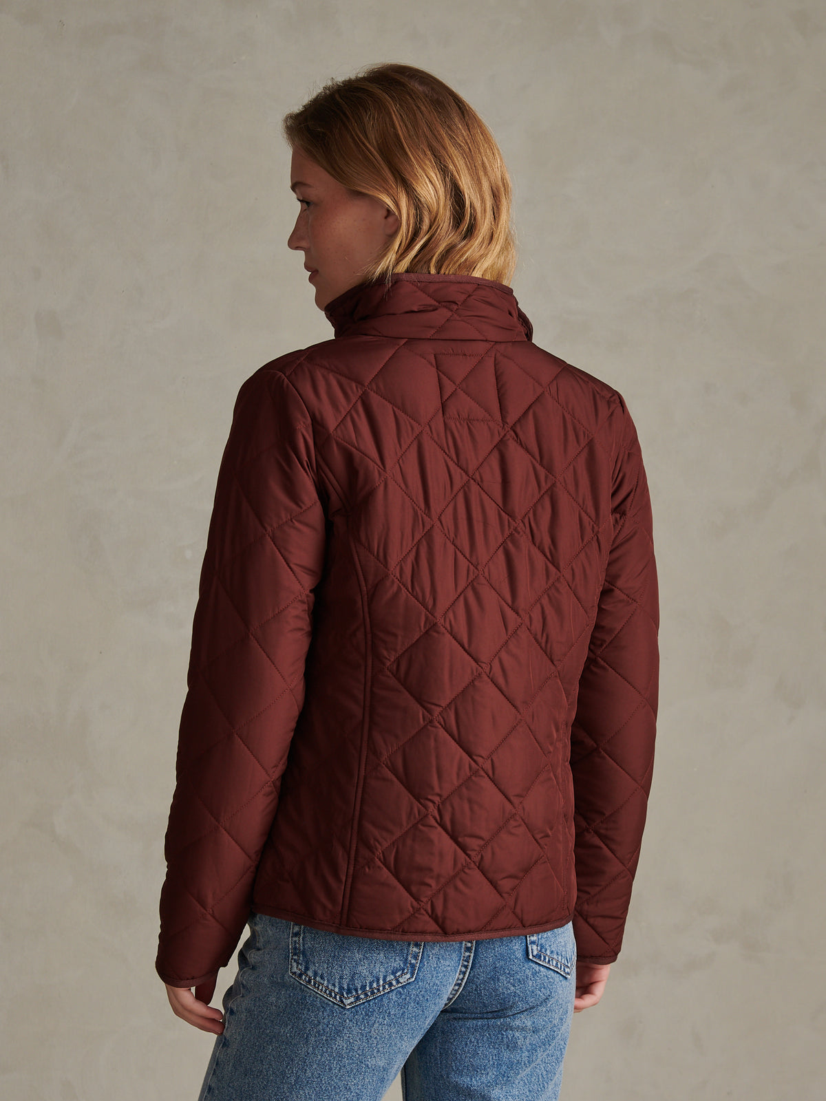 Womens Diamond Quilted Jacket Bitter Chocolate