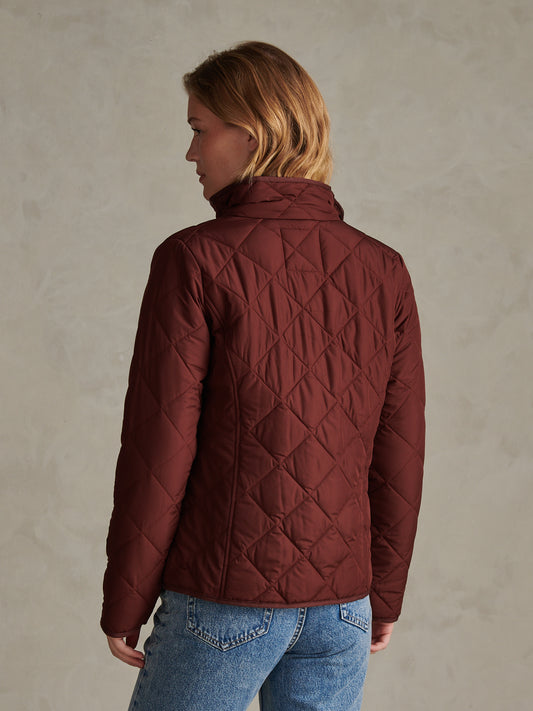 Womens Diamond Quilted Jacket Bitter Chocolate