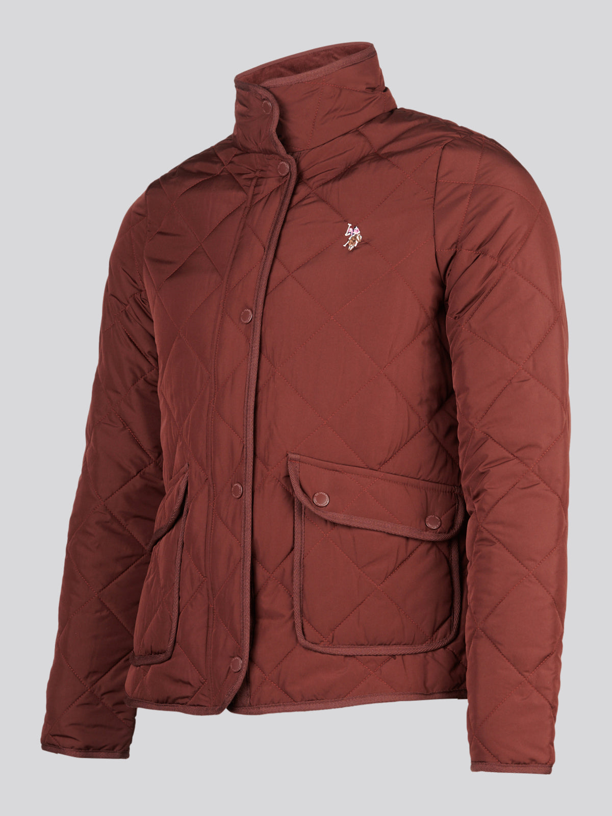 Womens Diamond Quilted Jacket Bitter Chocolate